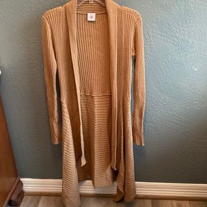 Tan Cabi long sweater